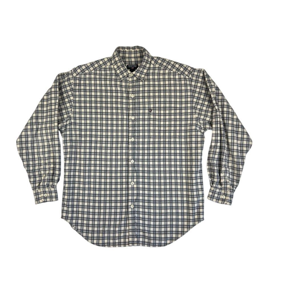 VTG Polo Jeans Co Shirt Mens Large Plaid Ralph Lauren Flannel Button Up